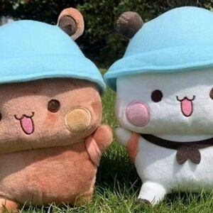 Bubu And Dudu Cute Bear Plush Toys with Blue Hats